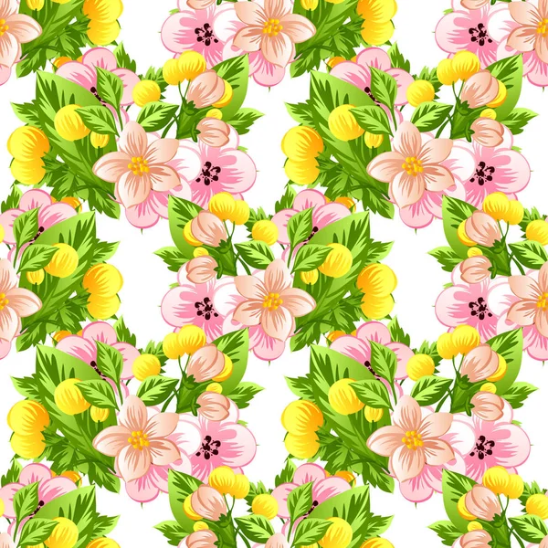 Modèle de fleur sans couture — Image vectorielle