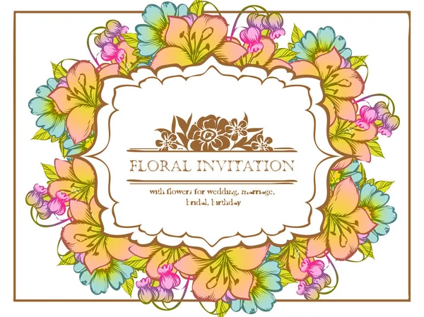 Tarjeta de invitación floral — Archivo Imágenes Vectoriales