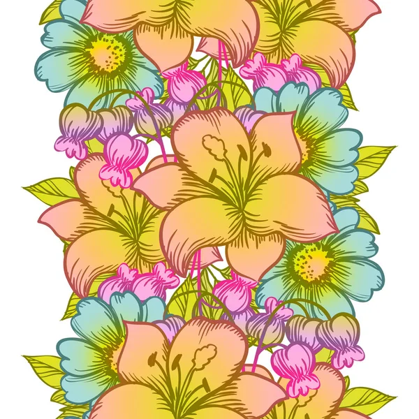 Modèle de fleur sans couture — Image vectorielle