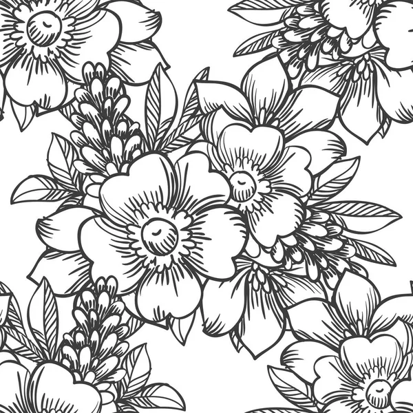 Seamless flower pattern — Stock Vector