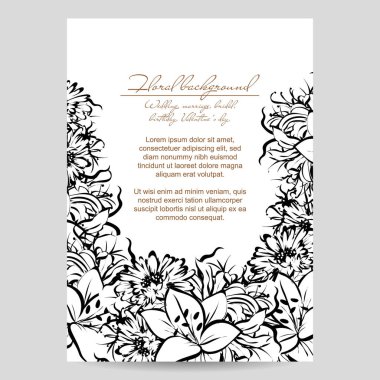 Çiçekli davetiye kartı