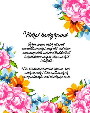 Floral invitation card clipart