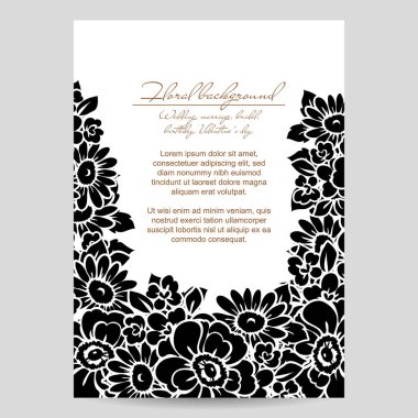 Çiçekli davetiye kartı