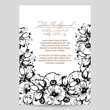Çiçekli davetiye kartı
