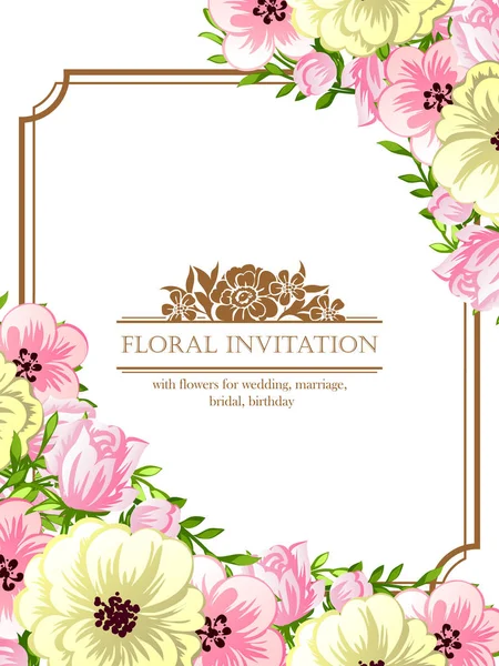 Tarjeta de invitación floral — Vector de stock