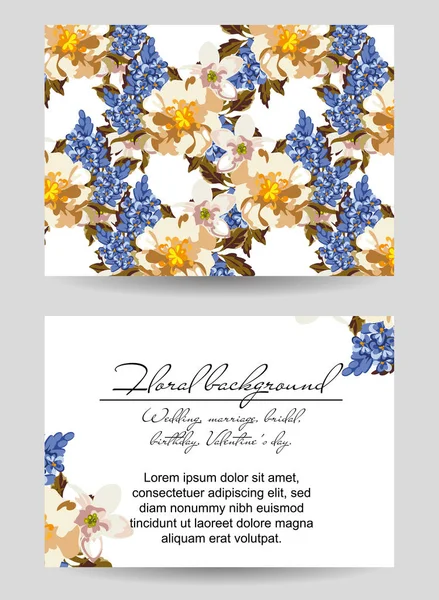 फूल आमंत्रण कार्ड — स्टॉक वेक्टर