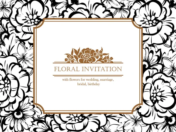 Floral invitation card — Stock Vector