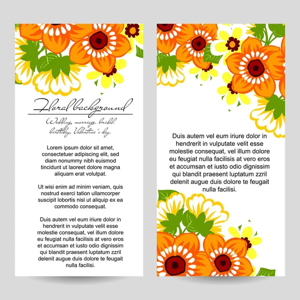 Bloemen uitnodigingskaart — Stockvector