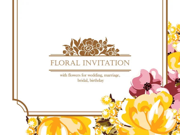 Carte d'invitation florale — Image vectorielle