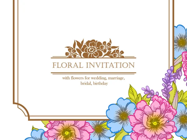 Tarjeta de invitación floral — Vector de stock