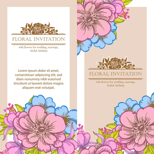 Floral invitation card — Stock Vector