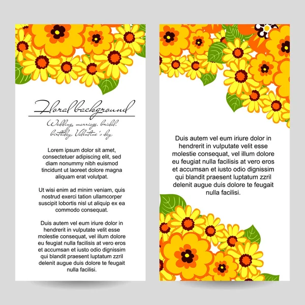 Bloemen uitnodigingskaart — Stockvector