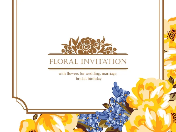 Carte d'invitation florale — Image vectorielle