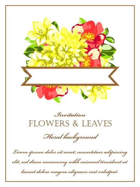 Tarjeta de invitación floral — Archivo Imágenes Vectoriales