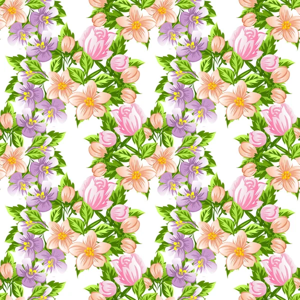 Modèle de fleur sans couture — Image vectorielle