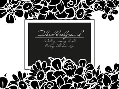 Çiçekli davetiye kartı