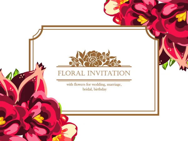 Floral invitation card — Stock Vector