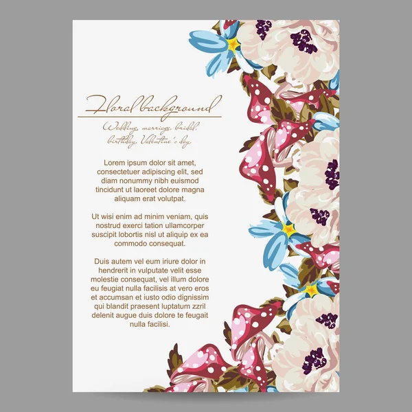 Tarjeta de invitación floral — Archivo Imágenes Vectoriales