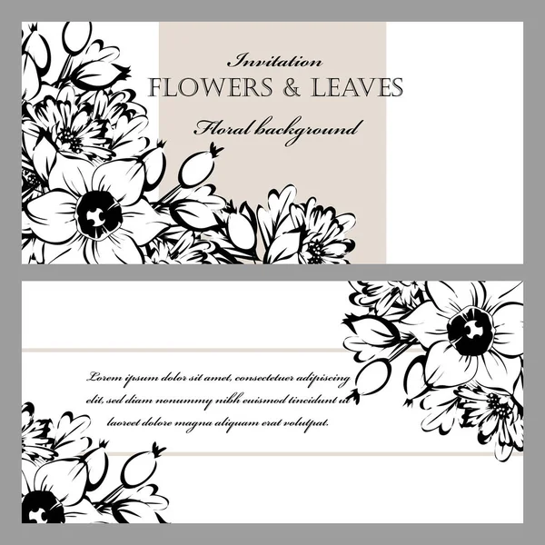 Carte d'invitation florale — Image vectorielle