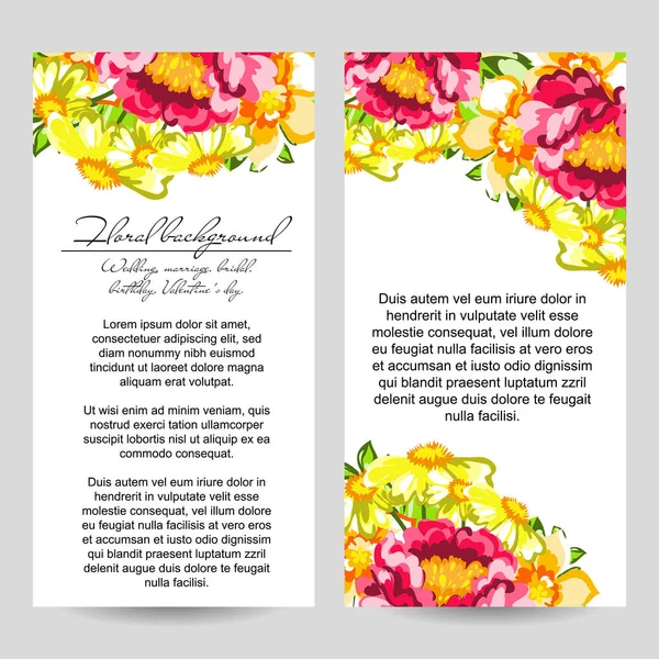 Bloemen uitnodigingskaart — Stockvector