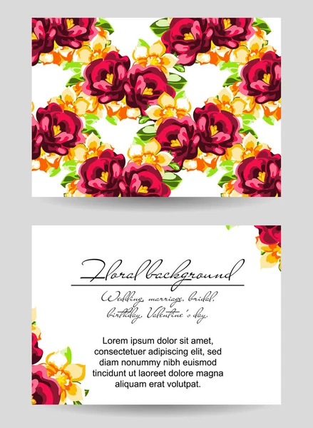 Carte d'invitation florale — Image vectorielle