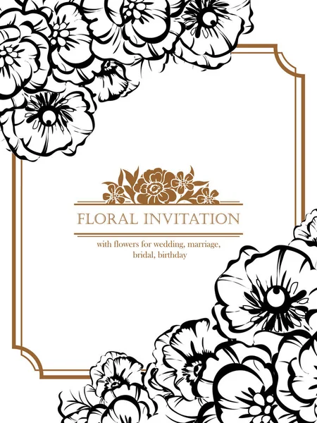 Floral invitation card — Stock Vector