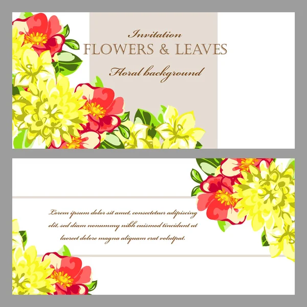 Carte d'invitation florale — Image vectorielle