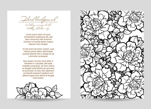 Tarjeta de invitación floral — Vector de stock