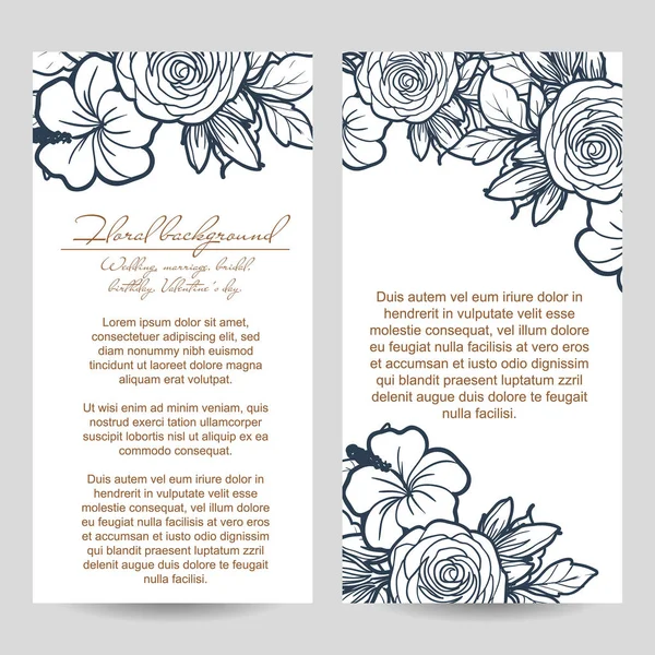 Carte d'invitation florale — Image vectorielle