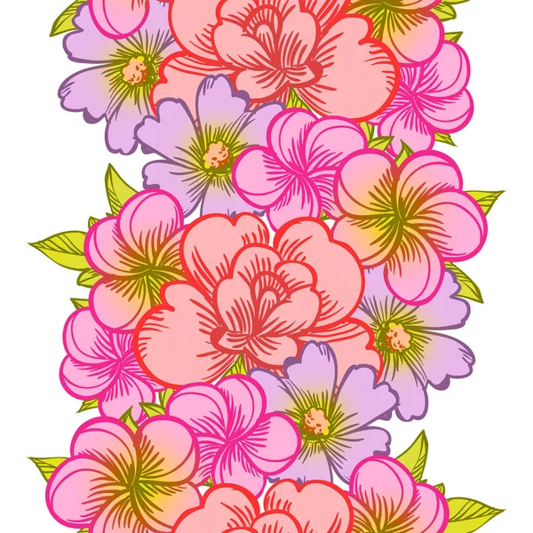 Modèle de fleur sans couture — Image vectorielle