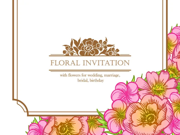 Tarjeta de invitación floral — Vector de stock