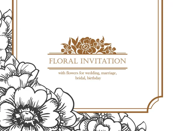 Carte d'invitation florale — Image vectorielle