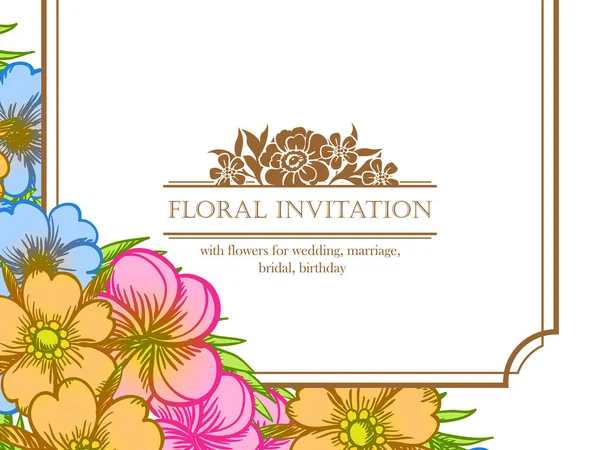 Karta s květinovým pozváním — Stockový vektor