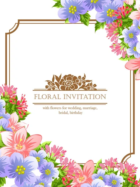 Tarjeta de invitación floral — Vector de stock