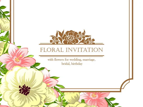 Tarjeta de invitación floral — Vector de stock