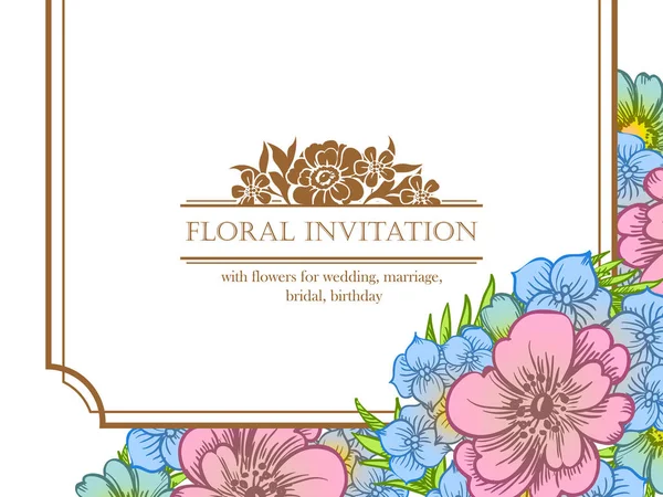 Tarjeta de invitación floral — Vector de stock