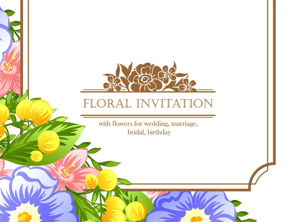 Tarjeta de invitación floral — Vector de stock