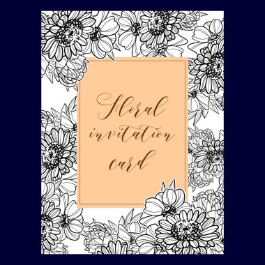 Vintage çiçek davetiye