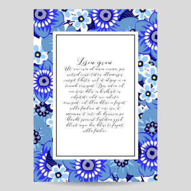 Çiçekli davetiye kartı