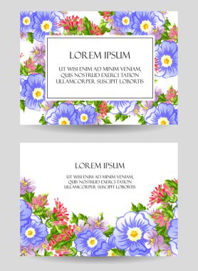 Çiçekli davetiye kartı