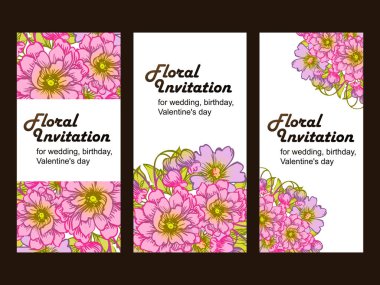 Çiçekli davetiye kartı