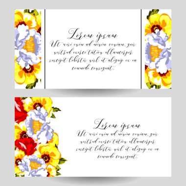 Çiçekli davetiye kartı