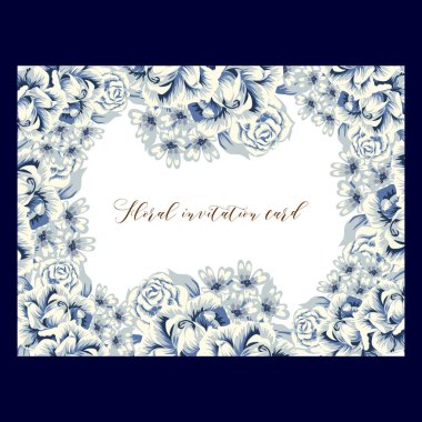 Vintage çiçek davetiye