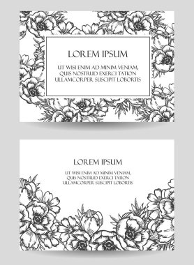 Çiçekli davetiye kartı