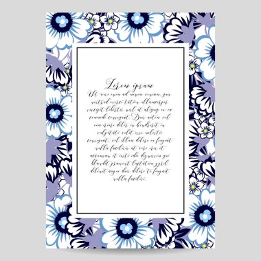 Çiçekli davetiye kartı