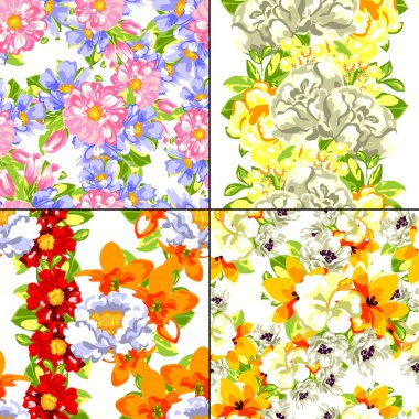 Dikişsiz çiçek desenleri