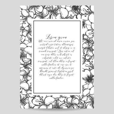 Çiçekli davetiye kartı