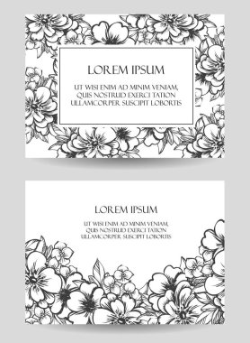 Çiçekli davetiye kartı