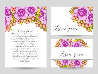 Çiçekli davetiye kartı