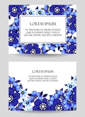 Çiçekli davetiye kartı